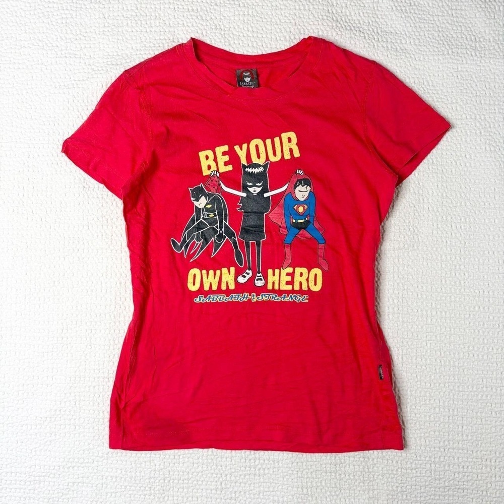 Emily the Strange superhero graphic tee